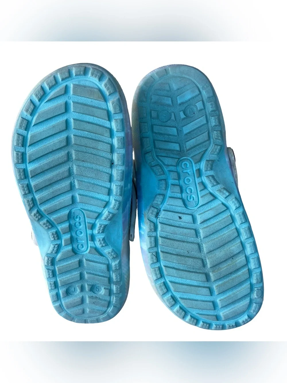 Crocs Lined Clogs Kids Girls Purple Blue Clouds Size J5